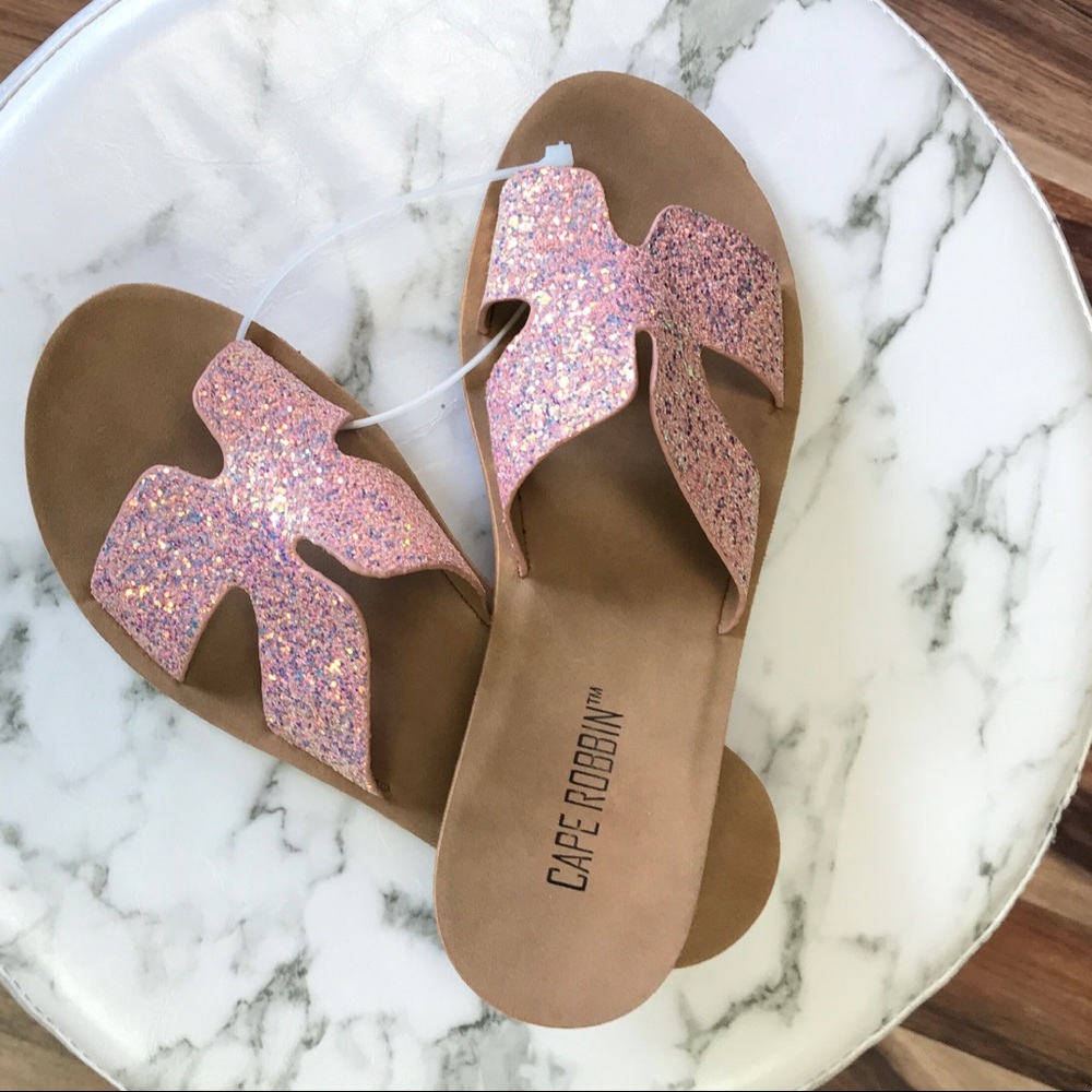 ‼️ Pink Sparkle H Inspired Fashion Sandals - Picture 2 of 6